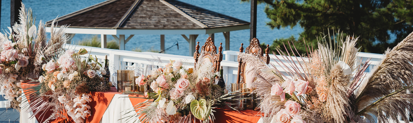 Bride and Groom together with the ocean views from Amarante's