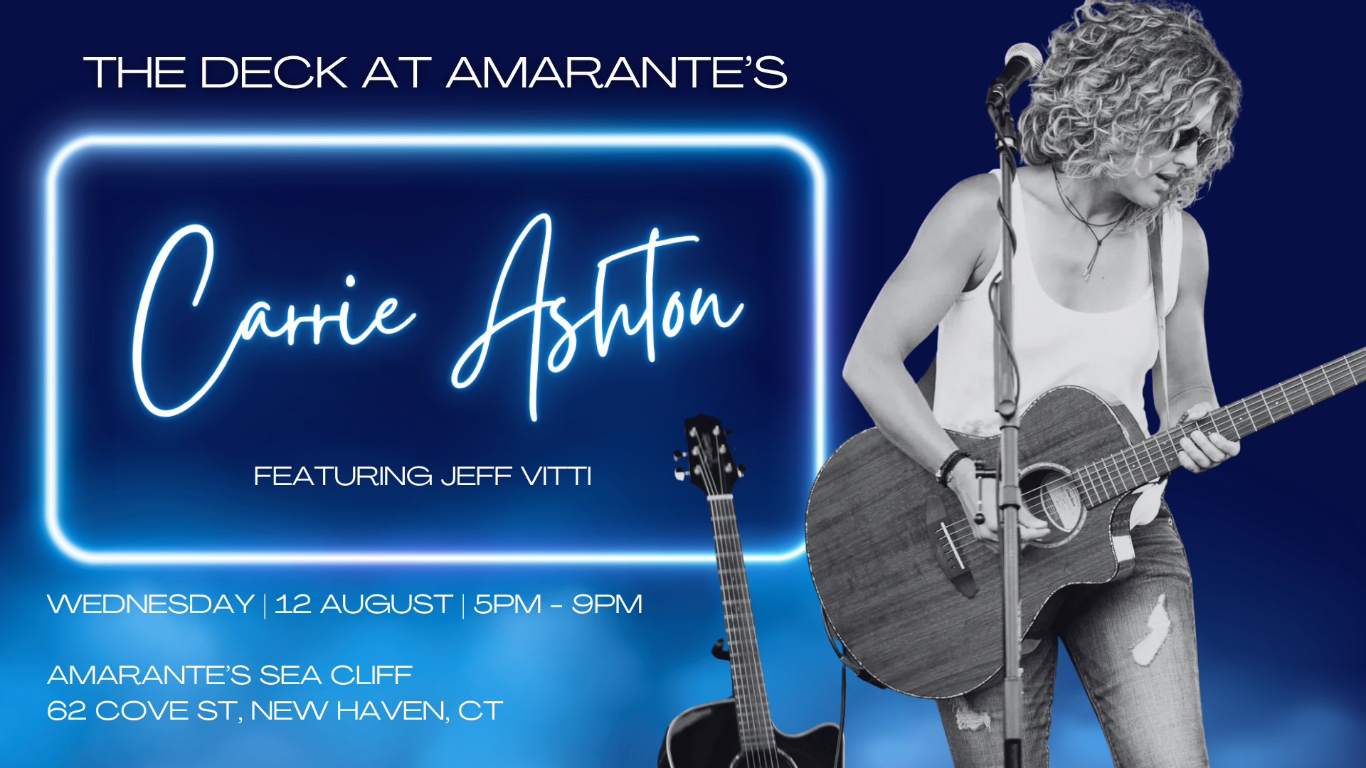 Carrie Ashton featuring Jeff Vitti performing live at The Deck at Amarante’s Sea Cliff
