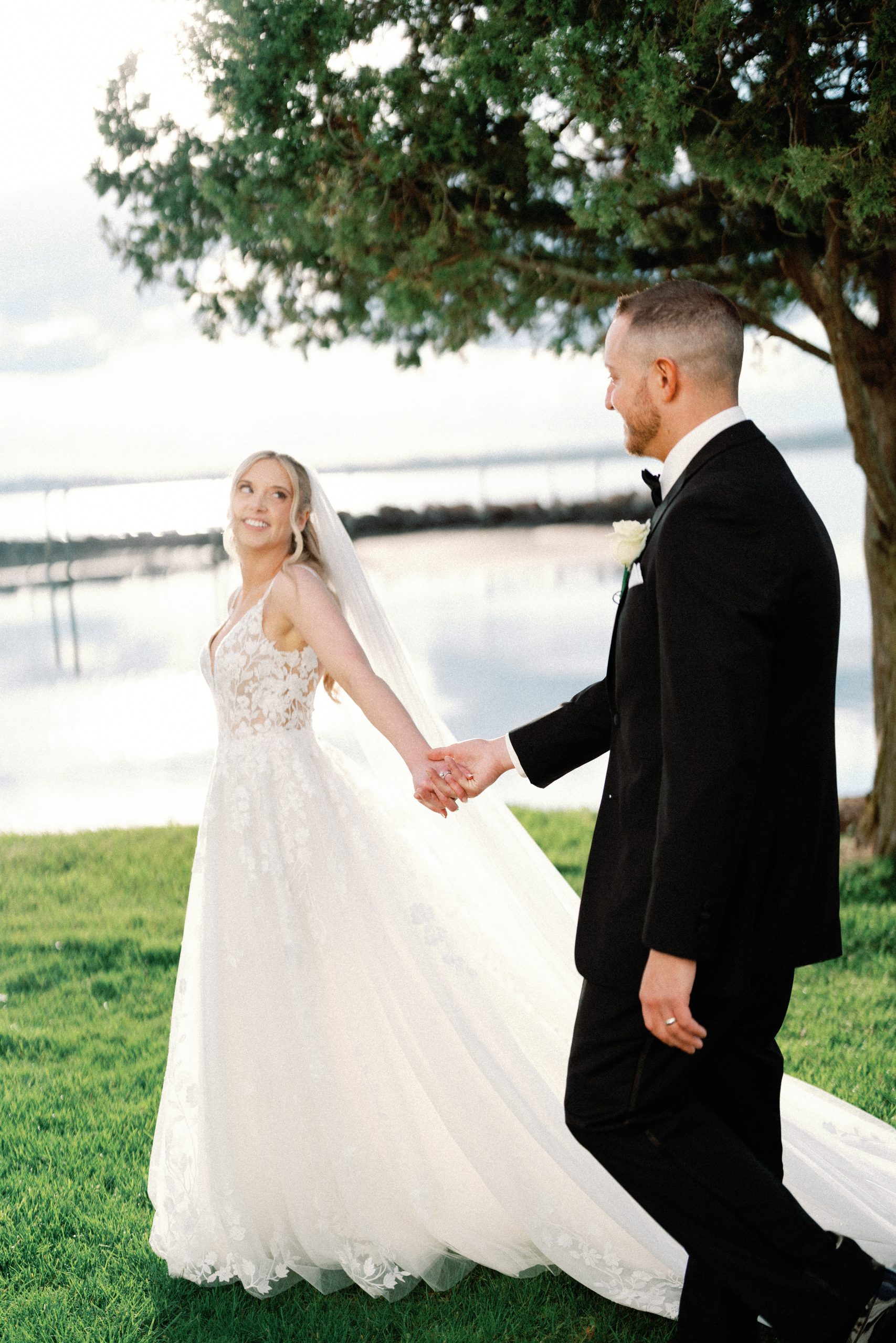 Bride and groom dancing at Amarante's Sea Cliff