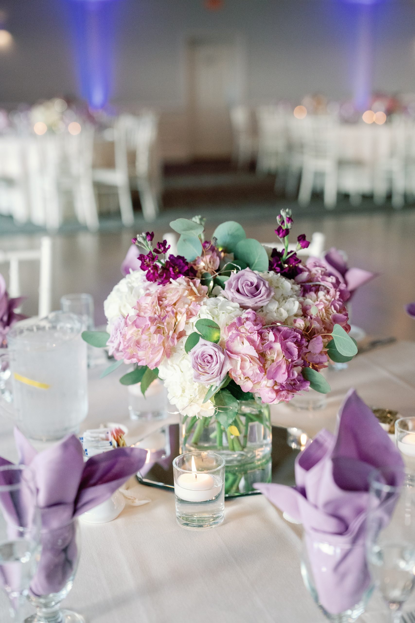 Wedding table details at Amarante's Sea Cliff in New Haven, CT