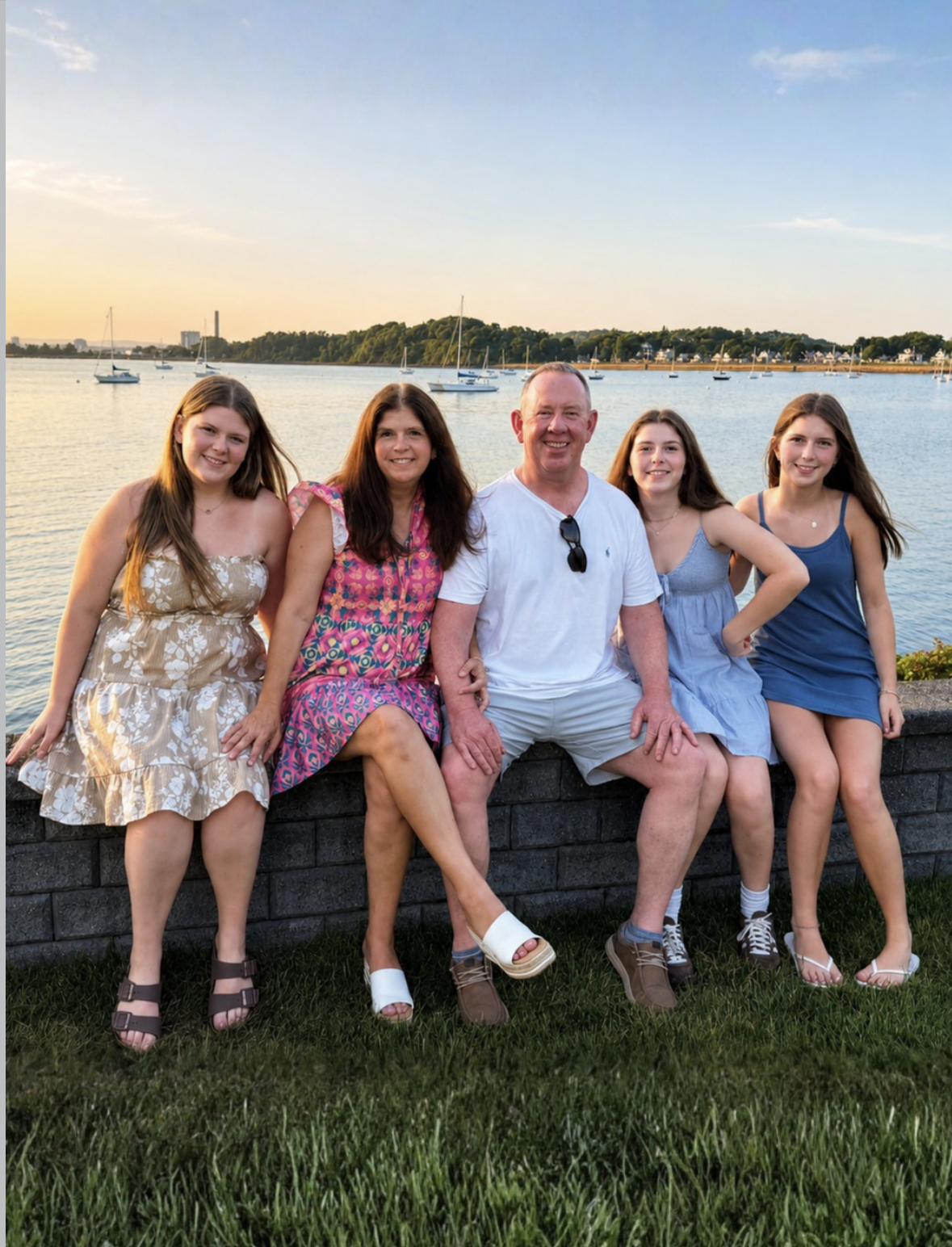 Family gathered for an anniversary celebration at Amarante's Sea Cliff